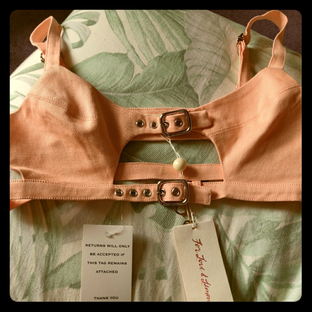 Salmon buckle bra top